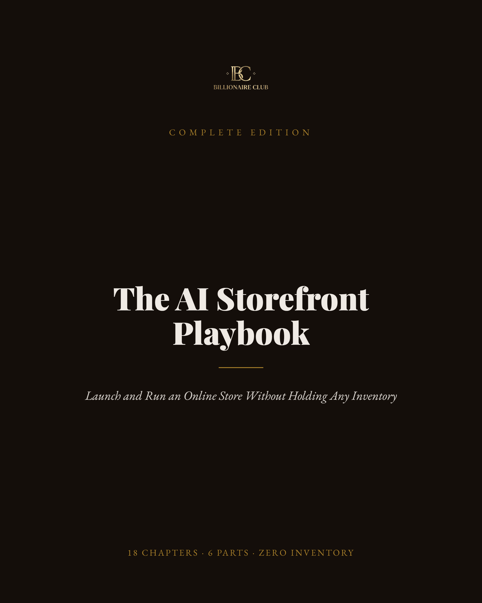 "The AI Storefront Playbook — launch and run an online store without holding inventory, book cover"