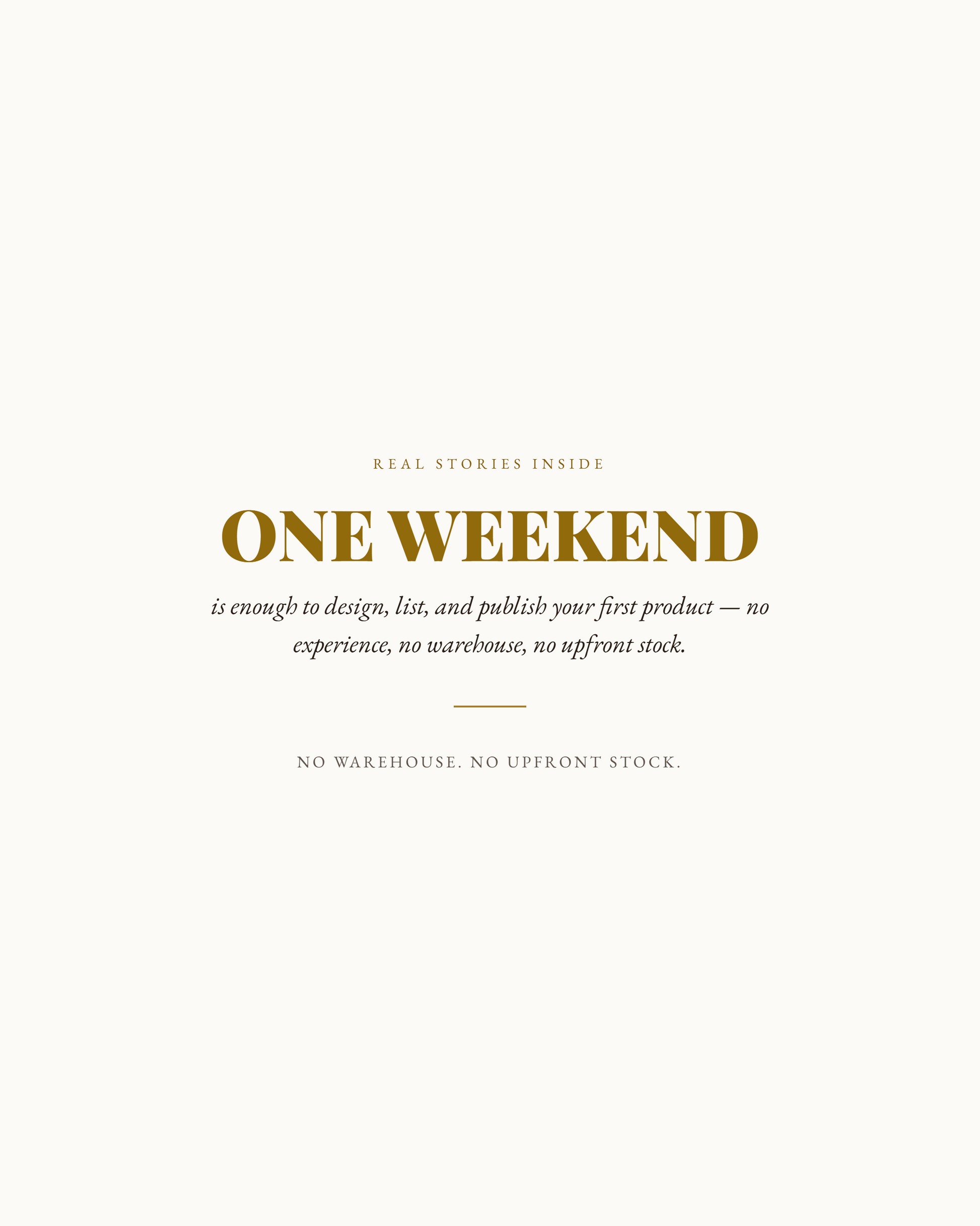 "The AI Storefront Playbook — one weekend is enough to launch your first product with no inventory"
