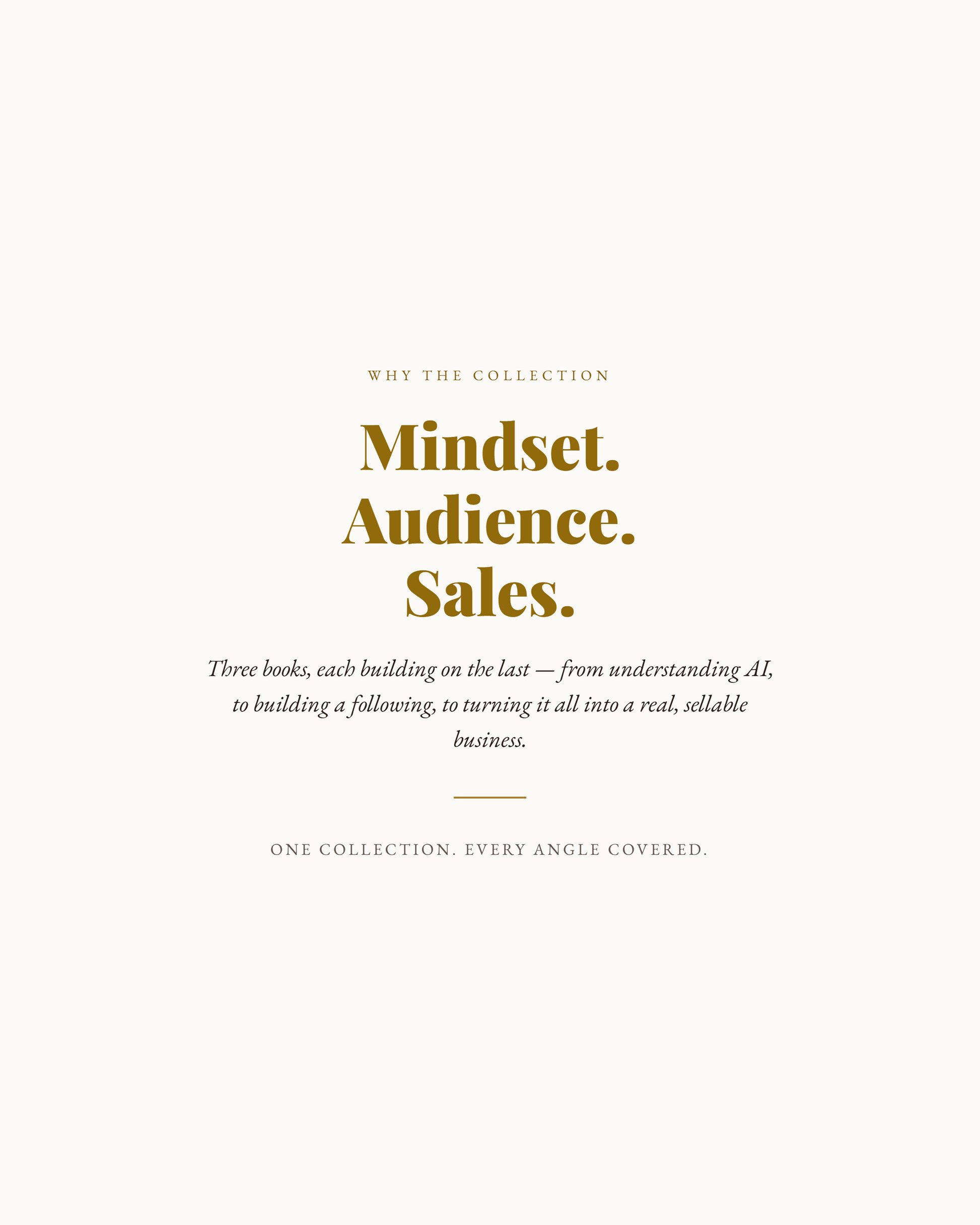 "Billionaire AI Bundle — mindset, audience, and sales, every angle of AI covered in one collection"