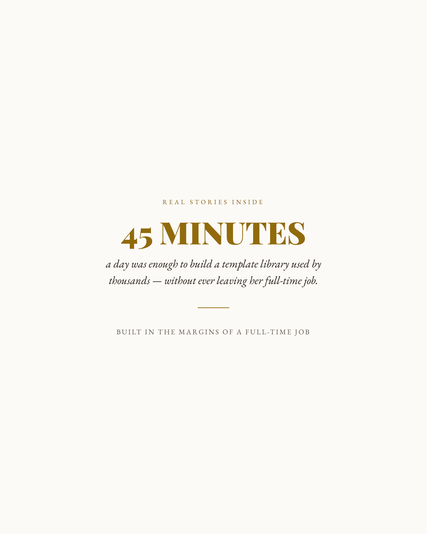 "The Creator's AI Playbook — 45 minutes a day built a template business alongside a full-time job"